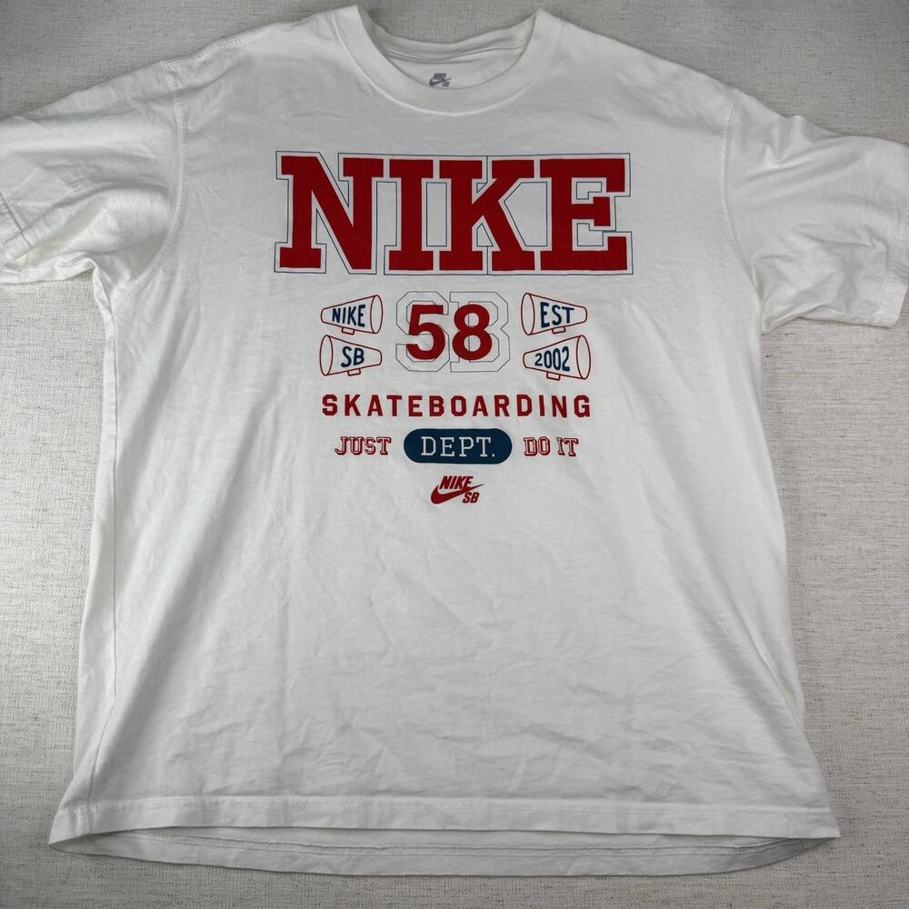 Nike SB Max90 OC Athletics Mens Tee T-Shirt Size L Loose Fit White HV1311-133
